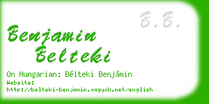 benjamin belteki business card