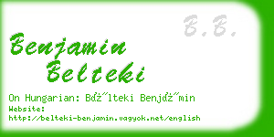 benjamin belteki business card